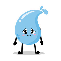 Cute Hand Drawn Sad Gloomy Water Drop