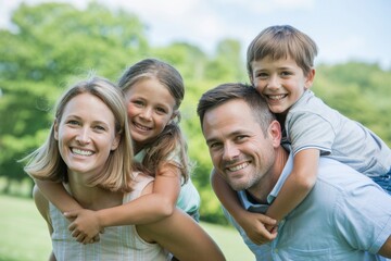 Happy Family Moments Cherishing Unforgettable Memories Together in the Park
