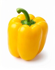A yellow bell pepper on a white backdrop. Healthy. Vegetable. 