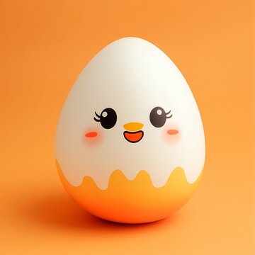 Huevos, decorados, de manera amigable, concepto de alimentaci&oacute;n para ni&ntilde;os y prote&iacute;nas.