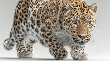 Obraz premium Foto de Estudio de un leopardo o Jaguar con una mirada agresiva.