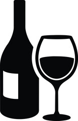 red wine icon vector silhouette