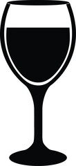wine glass icon vector silhouette