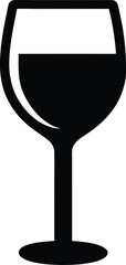 wine glass icon vector silhouette