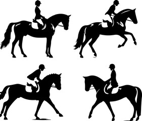 silhouette vector sketch illustration design jockey horse rider competition race horse racing 