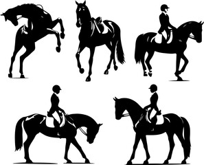 silhouette vector sketch illustration design jockey horse rider competition race horse racing