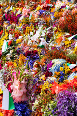 Flower silletas display - Silleteros parade in Medellin