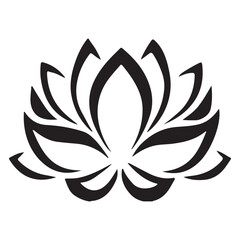 Abstract lotus flower vector illustration with decorative floral design elements