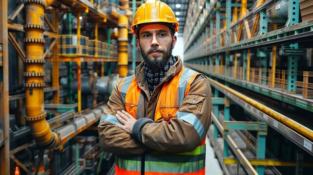 Industrial worker in factory