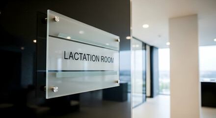 Designated Lactation Room Sign In Modern Workplace For Nursing Mothers
