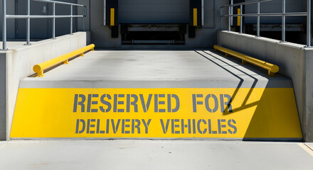 Designated Loading Zone Area For Commercial Delivery Vehicles At Warehouse Exterior