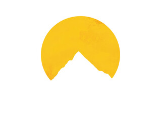 Circular, golden object, crescent shape, bite taken