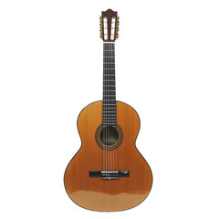 Naklejka premium Acoustic Guitar Isolated on White Background. Versatile studio photography for musical themes and product showcases.