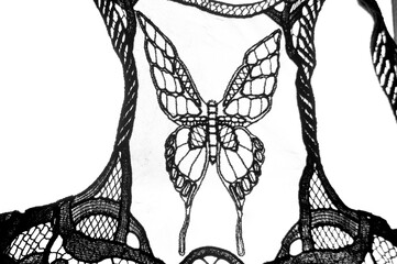silhueta de borboleta de renda 