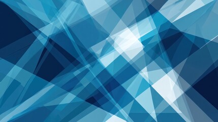 Fototapeta premium Abstract geometric design with overlapping translucent shapes in shades of blue and white