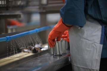line process working in food factory