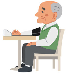 おじいちゃんシリーズ「血圧測定_椅座位」