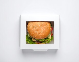 Delicious Burger in Takeaway Box