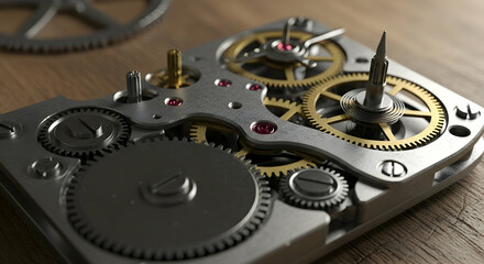 Gears Mechanical Precision Inner Workings Timepiece Craftsmanship Engineering Macro View