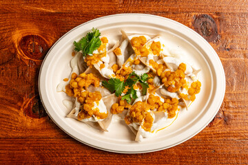 Afghan chicken dumplings with lentils