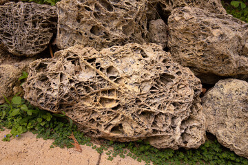 Limestones exposed to rain and wind.