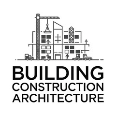 Compass Line Art Logo for Building Realty Construction Architecture.