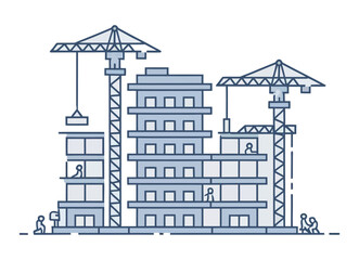 Compass Line Art Logo for Building Realty Construction Architecture.