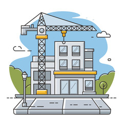 Compass Line Art Logo for Building Realty Construction Architecture.