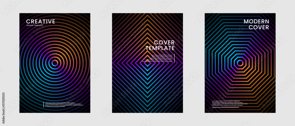 Canvas Prints minimal abstract covers set. colorful geometric background bundle with lines styles decoration on da