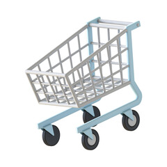 Shopping Cart Icon: Modern 3D Design for E-commerce & Retail