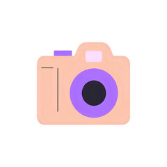 Versatile Camera Icon: Peach and Purple Design Element