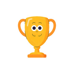 Smiling Trophy Cartoon: Perfect for Award Ceremony Graphics & Celebrations