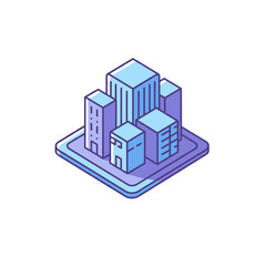 Fototapeta premium Digital Twin Building Icon - AR headsets