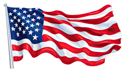 Obraz premium American flag waving proudly