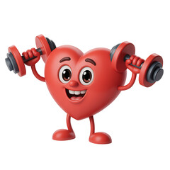 Heart Character Lifting Dumbbells