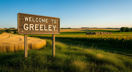 Inviting Scenery Of Greeley With Golden Fields And Sunflowers In Bloom