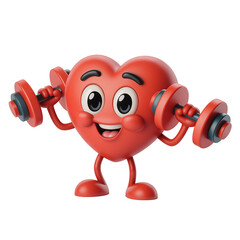 Heart Character Lifting Dumbbells