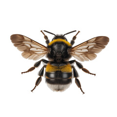 Close Up of a Bumblebee with Wings Spread
