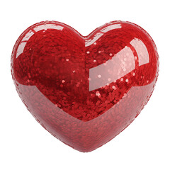 Shiny Red Heart with Glitter