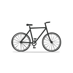 Stylized Silhouette of a Bicycle in Dark Gray Isolated on Black Background
