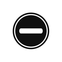 Black Circle with Dash Symbol Minimalist Design for Error Deletion Removal Cancel Negation Concepts