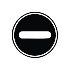 Black Circle with Minus Sign Represents Exclusion and Restriction Warning or Negative Symbol