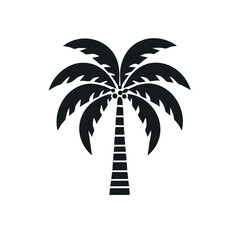 Simple Palm Tree Icon Silhouette Illustration on Dark Background