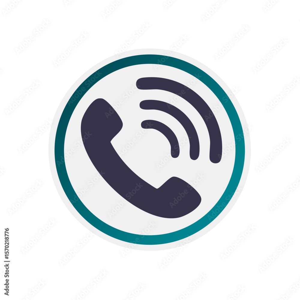 Poster phone call icon vector art depicts communication network technology in a graphic design format with 