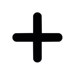Obraz premium Simple White Cross Shape Against Black Backdrop Minimalist Design Element