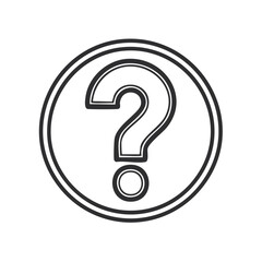 Question Mark Symbol Design Icon in Circular Shape Inquiry Concept Illustration