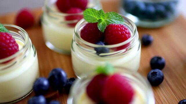 Closeup berry desserts