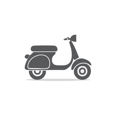 Retro scooter illustration vintage motor scooter icon transportation urban travel mobility vehicle rental service motorbike design style stylish