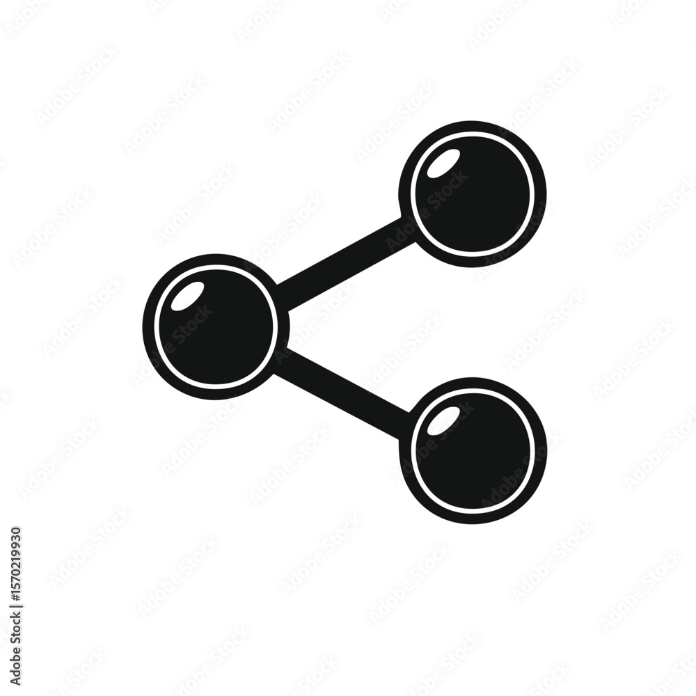Aufkleber share connection sharing icon graphic symbolizing distribution and networking simple dark design for