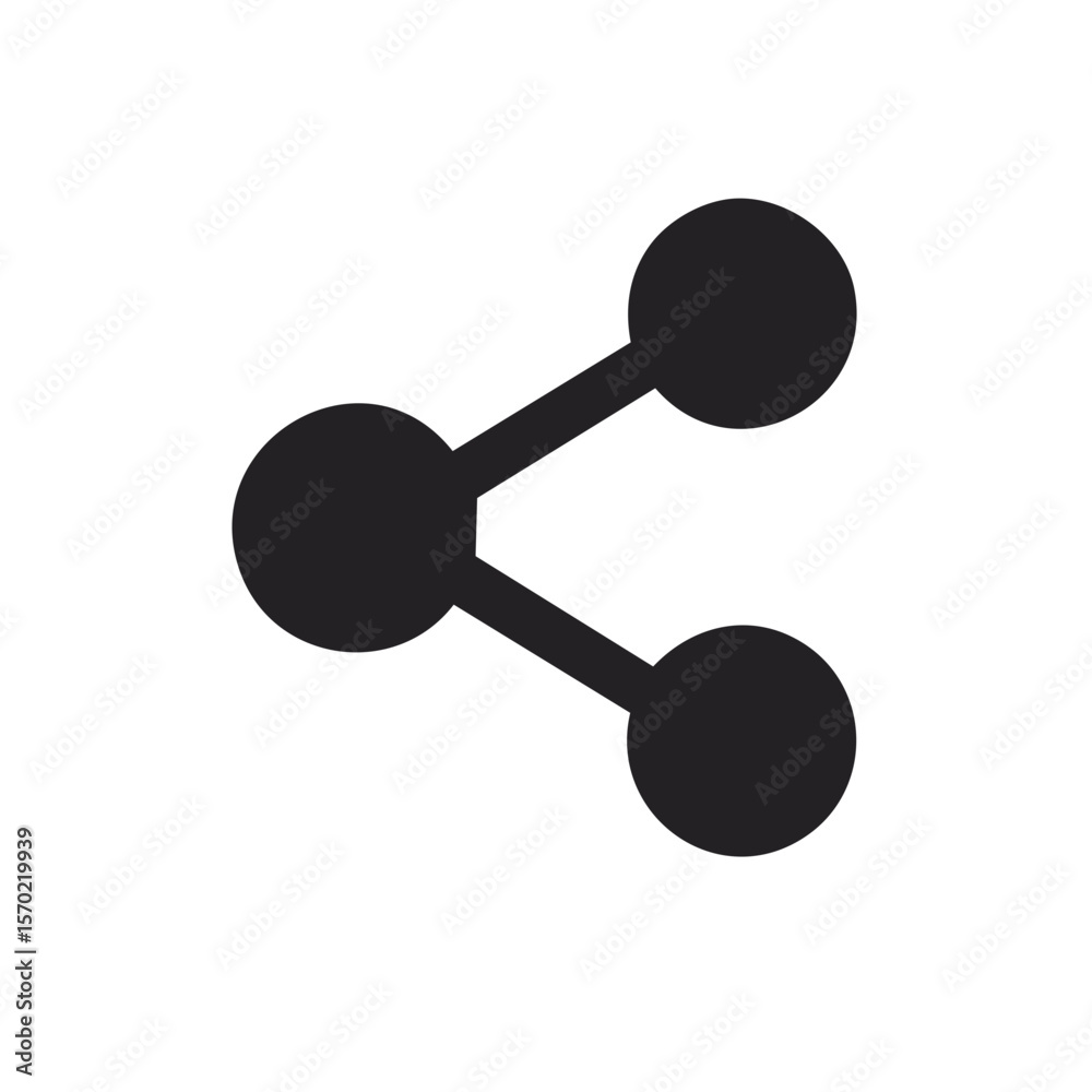 Poster share icon symbolizing social sharing of content or connection between individuals in a flat design 